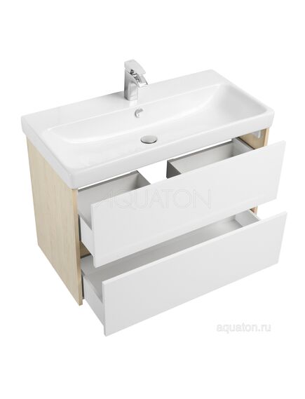 Купить Тумба под раковину AQUATON Сканди 90 белая, дуб верона 1A251901SDB20 (1a251901sdb20) по цене 8848 руб., в Санкт-Петебруге в интернет магазине 100-Систем, а также дургие товары AQUATON из раздела Тумбы под раковину и Мебель для ванной комнаты