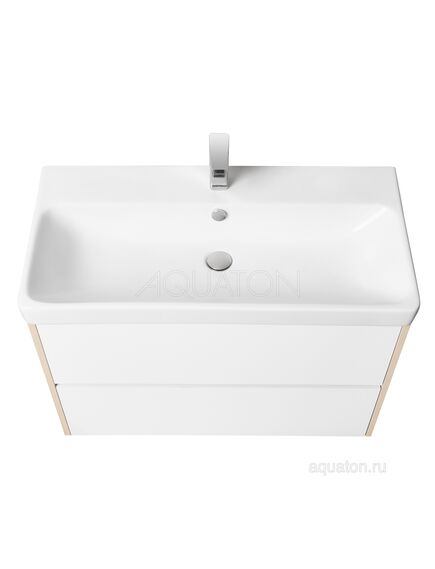 Купить Тумба под раковину AQUATON Сканди 90 белая, дуб верона 1A251901SDB20 (1a251901sdb20) по цене 8848 руб., в Санкт-Петебруге в интернет магазине 100-Систем, а также дургие товары AQUATON из раздела Тумбы под раковину и Мебель для ванной комнаты