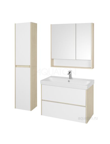 Купить Тумба под раковину AQUATON Сканди 90 белая, дуб верона 1A251901SDB20 (1a251901sdb20) по цене 8848 руб., в Санкт-Петебруге в интернет магазине 100-Систем, а также дургие товары AQUATON из раздела Тумбы под раковину и Мебель для ванной комнаты