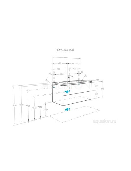 Купить Тумба под раковину AQUATON Сохо 100 дуб веллингтон, графит софт 1A258201AJA00 (1a258201aja00) по цене 21350 руб., в Санкт-Петебруге в интернет магазине 100-Систем, а также дургие товары AQUATON из раздела Тумбы под раковину и Мебель для ванной комнаты