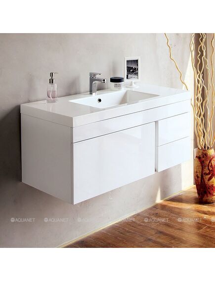 Купить Тумба под раковину BelBagno Luce 100 подвесная Bianco Lucido (bb1000vac/bl) по цене 50590 руб., в Санкт-Петебруге в интернет магазине 100-Систем, а также дургие товары BelBagno из раздела Тумбы под раковину и Мебель для ванной комнаты