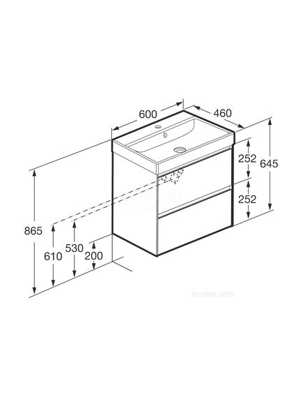 Купить Тумба под раковину Roca Ona 600 белый матовый 2 ящика A857613509 (a857613509) по цене 25834.06 руб., в Санкт-Петебруге в интернет магазине 100-Систем, а также дургие товары ROCA из раздела Тумбы под раковину и Мебель для ванной комнаты