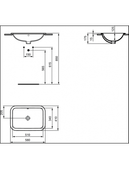 Купить Умывальник Ideal Standard CONNECT E505901 прямоугольный встраиваемый на столешницу (e505901) по цене 28063.55 руб., в Санкт-Петебруге в интернет магазине 100-Систем, а также дургие товары IDEAL STANDARD из раздела Встраиваемые раковины и Раковины и пьедесталы