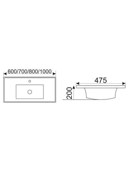 Купить CeramaLux NY J840-100 Раковина встраиваемая сверху 100 см (nyj840-100) по цене 18969.6 руб., в Санкт-Петебруге в интернет магазине 100-Систем, а также дургие товары CeramaLux из раздела Встраиваемые раковины и Раковины и пьедесталы