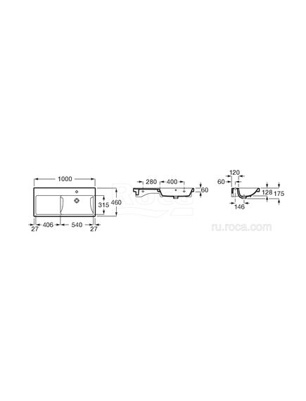 Купить Раковина Roca The Gap Plus высокий бортик, 1 отверстие 100х46 правая 3270ME004 (3270me004) по цене 23846.06 руб., в Санкт-Петебруге в интернет магазине 100-Систем, а также дургие товары ROCA из раздела Встраиваемые раковины и Раковины и пьедесталы