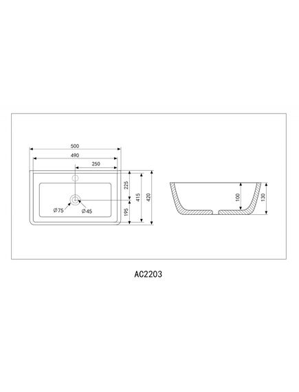 Купить Раковина накладная ABBER Rechteck AC2203MSB синяя матовая (ac2203msb) по цене 16740 руб., в Санкт-Петебруге в интернет магазине 100-Систем, а также дургие товары ABBER из раздела Накладные раковины и Раковины и пьедесталы