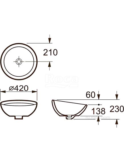 Купить Раковина Roca Bol D42 327876000 (327876000) по цене 10924.06 руб., в Санкт-Петебруге в интернет магазине 100-Систем, а также дургие товары ROCA из раздела Накладные раковины и Раковины и пьедесталы