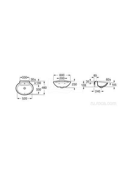 Купить Раковина Roca Fontana 60х48 327877000 (327877000) по цене 23349.06 руб., в Санкт-Петебруге в интернет магазине 100-Систем, а также дургие товары ROCA из раздела Накладные раковины и Раковины и пьедесталы