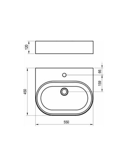 Купить Умывальник CERAMIC 550 O SLIM Wall белый (xjx01155004) по цене 22589.6 руб., в Санкт-Петебруге в интернет магазине 100-Систем, а также дургие товары RAVAK из раздела Накладные раковины и Раковины и пьедесталы