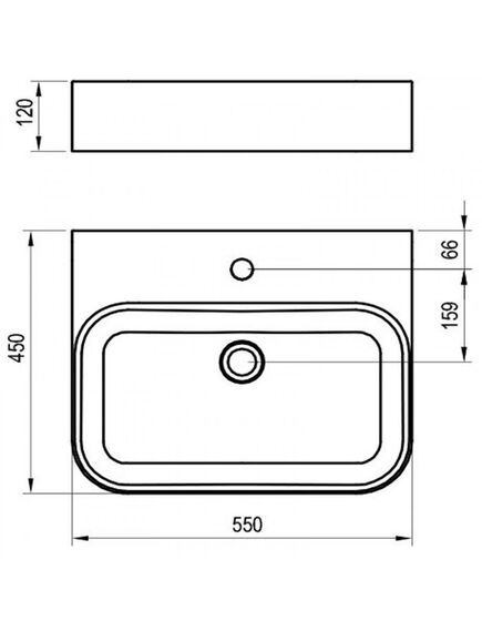 Купить Умывальник CERAMIC 550 R SLIM Wall белый (xjx01155006) по цене 22558.4 руб., в Санкт-Петебруге в интернет магазине 100-Систем, а также дургие товары RAVAK из раздела Накладные раковины и Раковины и пьедесталы