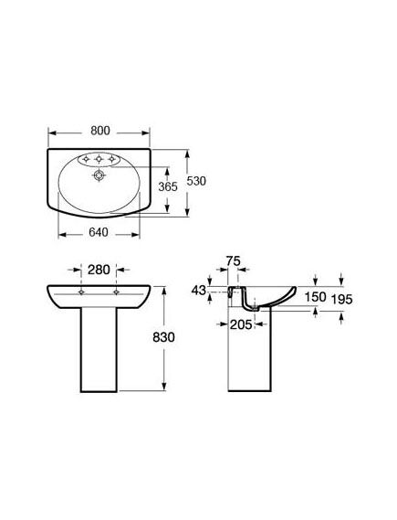 Купить Раковина Roca Dama Senso 80х53 327510000 (327510000) по цене 30900.18 руб., в Санкт-Петебруге в интернет магазине 100-Систем, а также дургие товары ROCA из раздела Подвесные раковины и Раковины и пьедесталы