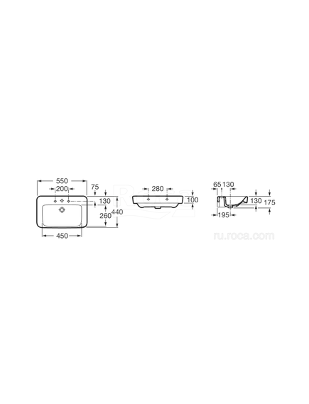 Купить Раковина Roca Dama Senso Square 55 32751C000 (32751c000) по цене 22355.06 руб., в Санкт-Петебруге в интернет магазине 100-Систем, а также дургие товары ROCA из раздела Подвесные раковины и Раковины и пьедесталы