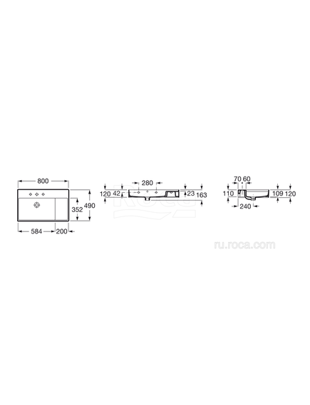 Купить Раковина Roca Inspira Square WB Unik 80x49 32752B000 (32752b000) по цене 70564.06 руб., в Санкт-Петебруге в интернет магазине 100-Систем, а также дургие товары ROCA из раздела Подвесные раковины и Раковины и пьедесталы