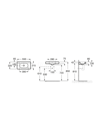 Купить Раковина Roca Meridian 55x32 32724Z000 (32724z000) по цене 14900.06 руб., в Санкт-Петебруге в интернет магазине 100-Систем, а также дургие товары ROCA из раздела Подвесные раковины и Раковины и пьедесталы