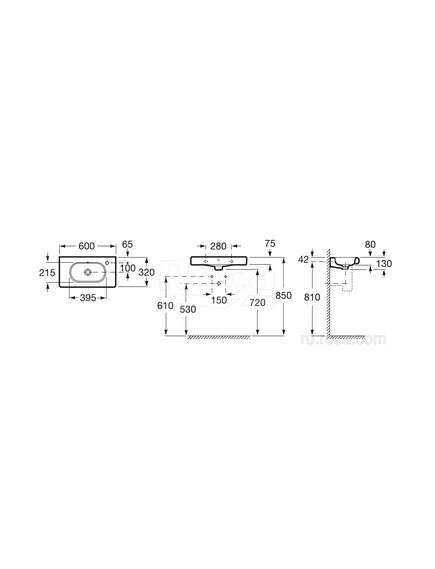 Купить Раковина Roca Meridian 60x32 32724T000 (32724t000) по цене 16888.06 руб., в Санкт-Петебруге в интернет магазине 100-Систем, а также дургие товары ROCA из раздела Подвесные раковины и Раковины и пьедесталы