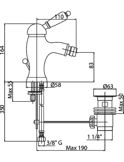 Купить Смеситель Cezares Elite BSM1 03/24 Bi для биде (elite-bsm1-03/24-bi) по цене 39240 руб., в Санкт-Петебруге в интернет магазине 100-Систем, а также дургие товары CEZARES из раздела Смесители для биде и Смесители