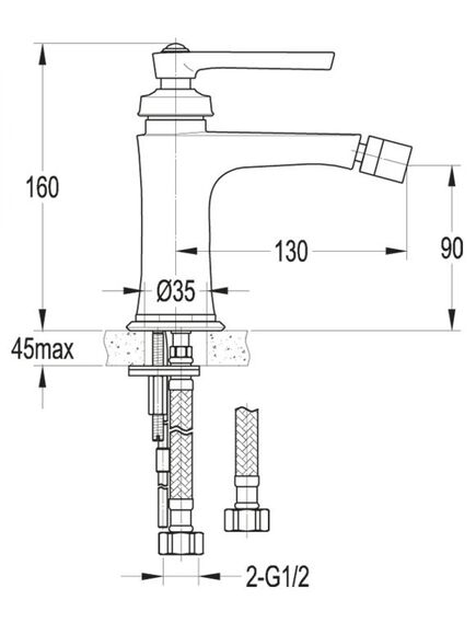 Купить Смеситель для биде Cezares LIBERTY-F-BS-01-W0, хром (liberty-f-bs-01-w0) по цене 16190 руб., в Санкт-Петебруге в интернет магазине 100-Систем, а также дургие товары CEZARES из раздела Смесители для биде и Смесители