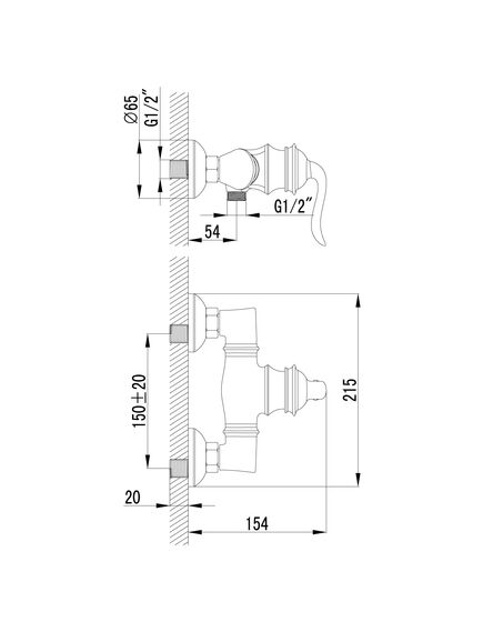 Купить Смеситель Lemark Brava LM4703G для душа (lm4703g) по цене 26500 руб., в Санкт-Петебруге в интернет магазине 100-Систем, а также дургие товары LEMARK из раздела Смесители для душа без излива и Смесители для ванны и душа