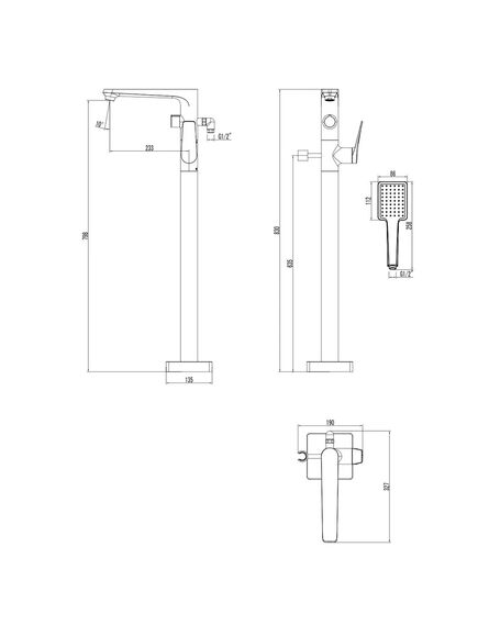 Купить Смеситель Lemark Bronx LM3744BL для ванны, напольный (lm3744bl) по цене 91350 руб., в Санкт-Петебруге в интернет магазине 100-Систем, а также дургие товары LEMARK из раздела Напольные смесители для ванны, раковины и Смесители для ванны и душа