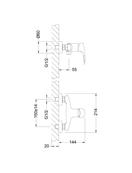 Купить Смеситель Lemark Linara LM0403C для душа (lm0403c) по цене 6550 руб., в Санкт-Петебруге в интернет магазине 100-Систем, а также дургие товары LEMARK из раздела Смесители для душа без излива и Смесители для ванны и душа