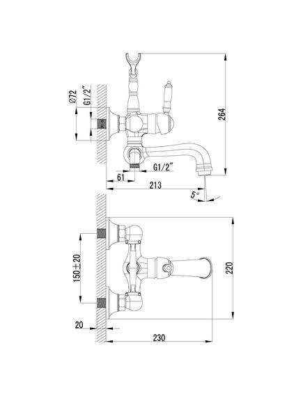 Купить Смеситель Lemark Villa LM4812B для ванны (lm4812b) по цене 49490 руб., в Санкт-Петебруге в интернет магазине 100-Систем, а также дургие товары LEMARK из раздела Смесители с длинным изливом и Смесители для ванны и душа