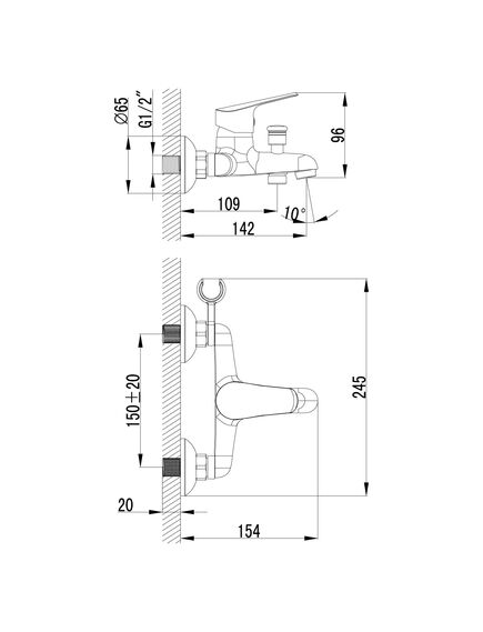 Купить Смеситель  Lemark Partner LM6552C  для ванны (lm6552c) по цене 6130 руб., в Санкт-Петебруге в интернет магазине 100-Систем, а также дургие товары LEMARK из раздела Смесители с коротким изливом и Смесители для ванны и душа