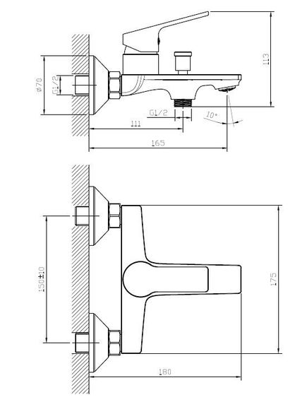 Купить Смеситель "St.-Petersburg" д/ван, кор/изл, б/акс, арт. SPb 54  (spb 54) по цене 8290 руб., в Санкт-Петебруге в интернет магазине 100-Систем, а также дургие товары ESKO из раздела Смесители с коротким изливом и Смесители для ванны и душа