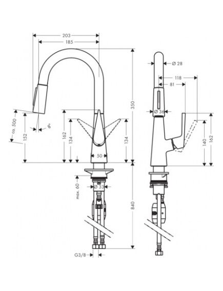 Купить HG Talis S, смес. 72815 д/кух, выдв/повор/излив/110°/150°, 160мм, хром (72815000) по цене 54839.02 руб., в Санкт-Петебруге в интернет магазине 100-Систем, а также дургие товары HANSGROHE из раздела Рычажные смесители и Смесители для кухни