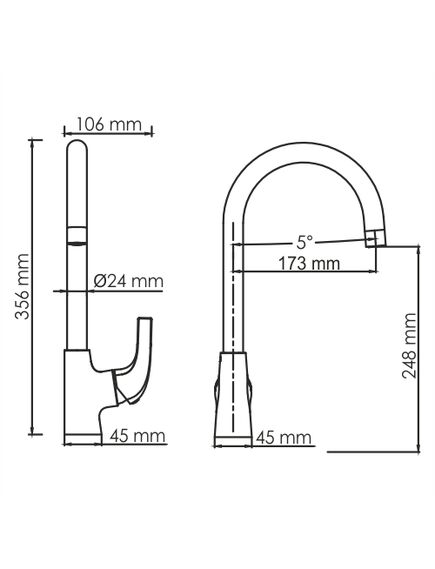 Купить Sauer 7107 Смеситель для кухни (7107) по цене 16970 руб., в Санкт-Петебруге в интернет магазине 100-Систем, а также дургие товары WasserKRAFT из раздела Рычажные смесители и Смесители для кухни