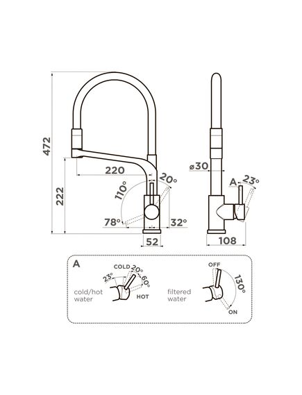 Купить Кухонный смеситель Omoikiri Sinto 2 Plus C-WH (4994378) по цене 31988 руб., в Санкт-Петебруге в интернет магазине 100-Систем, а также дургие товары Omoikiri из раздела Рычажные смесители и Смесители для кухни