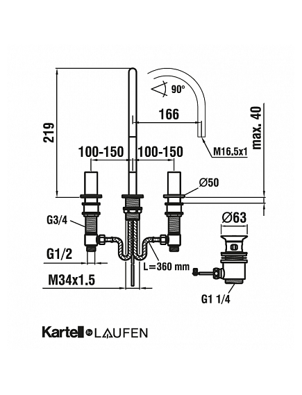 Купить Смеситель для раковины Laufen Kartell 3.1233.3.004.221.1 Хром (3.1233.3.004.221.1) по цене 84480.06 руб., в Санкт-Петебруге в интернет магазине 100-Систем, а также дургие товары LAUFEN из раздела Вентильные смесители и Смесители для раковины