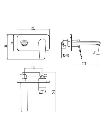 Купить Смеситель Lemark Bronx LM3726GM для раковины, встраиваемый (lm3726gm) по цене 24350 руб., в Санкт-Петебруге в интернет магазине 100-Систем, а также дургие товары LEMARK из раздела Встраиваемые настенные смесители для раковины и Смесители для раковины