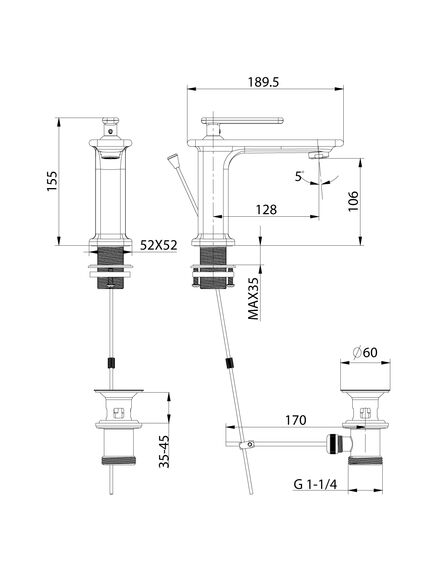 Купить Смеситель Lemark Mista LM6406WG для раковины (lm6406wg) по цене 19280 руб., в Санкт-Петебруге в интернет магазине 100-Систем, а также дургие товары LEMARK из раздела Рычажные смесители и Смесители для раковины