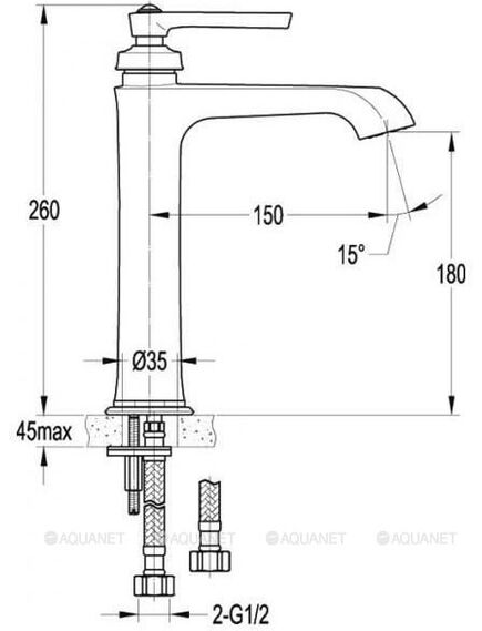 Купить Смеситель Cezares Liberty F LC 01 W0 для раковины (liberty-f-lc-01-w0) по цене 17950 руб., в Санкт-Петебруге в интернет магазине 100-Систем, а также дургие товары CEZARES из раздела Рычажные смесители и Смесители для раковины