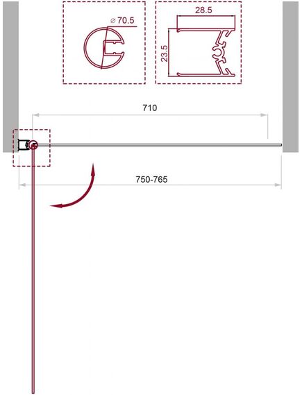 Купить Душевая шторка на ванну BelBagno UNO-V-1-75/150-P-Cr-L (uno-v-1-75/150-p-cr) по цене 12220 руб., в Санкт-Петебруге в интернет магазине 100-Систем, а также дургие товары BelBagno из раздела Стеклянные шторки для ванн и Сантехника