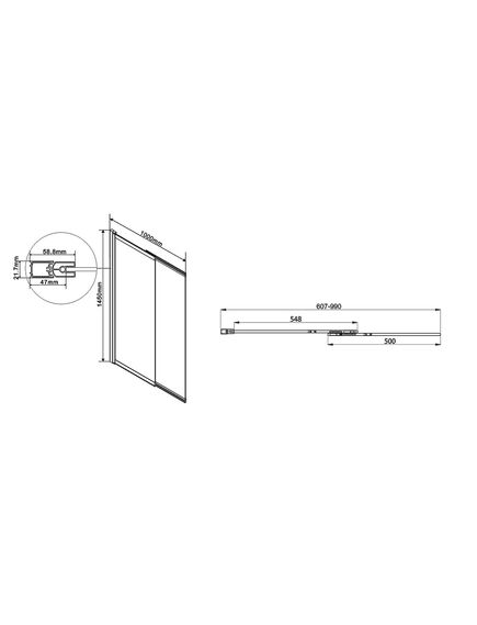 Купить Душевая шторка на ванну VSB-1E100CLB, 1000*1450, матовый черный, стекло прозрачное, , шт (vsb-1e100clb) по цене 23560 руб., в Санкт-Петебруге в интернет магазине 100-Систем, а также дургие товары Vincea из раздела Стеклянные шторки для ванн и Сантехника