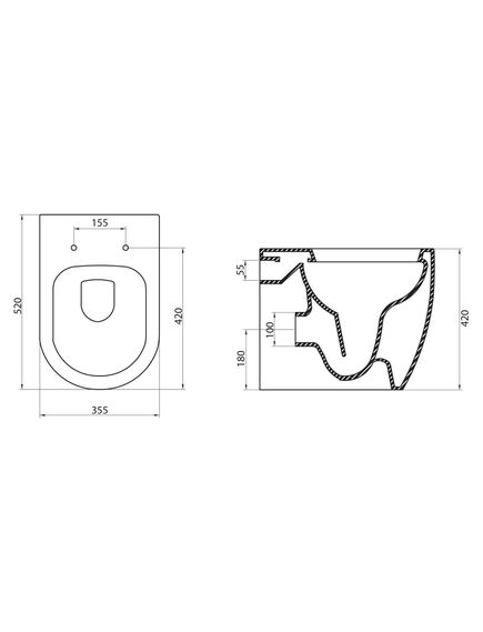 Купить Чаша приставного унитаза BelBagno MARINO BB105CBR (bb105cbr) по цене 15040 руб., в Санкт-Петебруге в интернет магазине 100-Систем, а также дургие товары BelBagno из раздела Чаши для унитазов и Унитазы