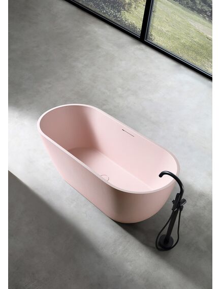 Купить ванна из искусственного камня цвет розовый матовый слив-перелив в комплекте (am9941mp) по цене 137250 руб., в Санкт-Петебруге в интернет магазине 100-Систем, а также дургие товары ABBER из раздела Ванны из камня и Ванны