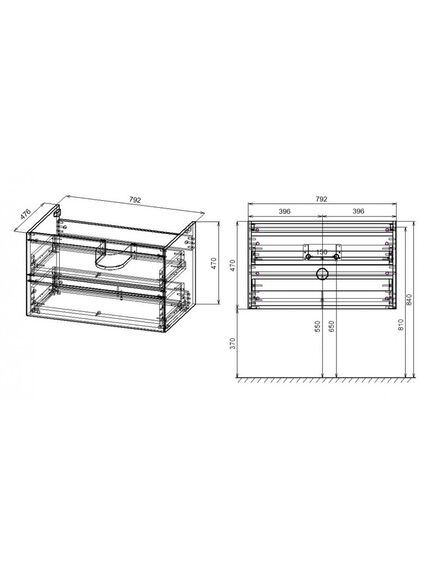 Купить База под раковину Luka 800 подвесная, 2 выкатных ящика soft-close, N.Oak, , шт (vmc-2l800no) по цене 18560 руб., в Санкт-Петебруге в интернет магазине 100-Систем, а также дургие товары Vincea из раздела Тумбы под раковину и Мебель для ванной комнаты