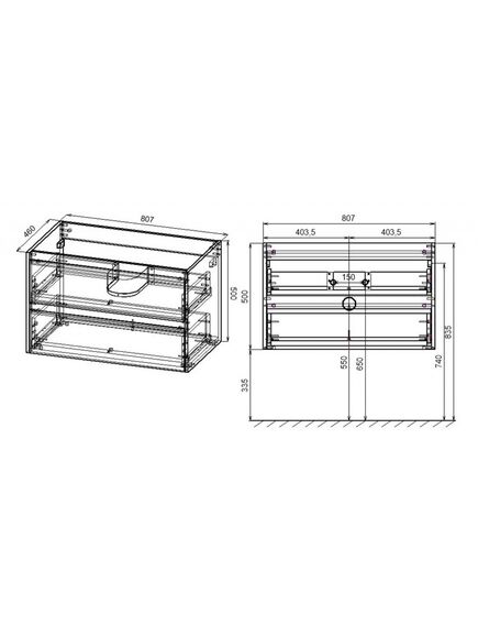 Купить База под раковину Gio 800 подвесная, 2 выкатных ящика soft-close, R.Oak, , шт (vmc-2g800ro) по цене 15940 руб., в Санкт-Петебруге в интернет магазине 100-Систем, а также дургие товары Vincea из раздела Тумбы под раковину и Мебель для ванной комнаты