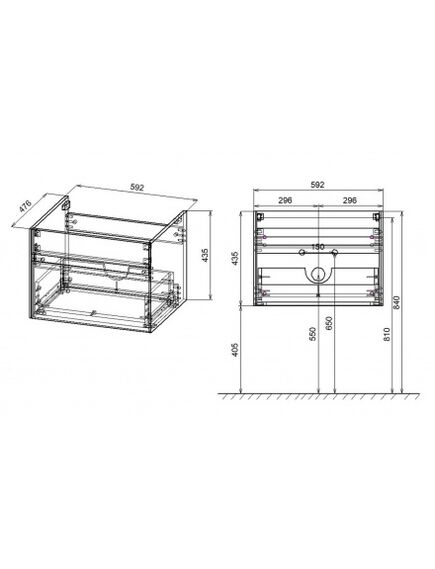 Купить База под раковину Chiara 600 подвесная, 1 выкатной ящик soft-close, N.Oak, , шт (vmc-2c600no) по цене 11540 руб., в Санкт-Петебруге в интернет магазине 100-Систем, а также дургие товары Vincea из раздела Тумбы под раковину и Мебель для ванной комнаты