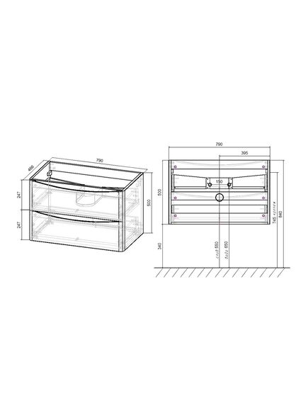 Купить База под раковину Paola 800 подвесная, 2 выкатных ящика soft close, R.Wood, , шт (vmc-2p800rw) по цене 21970 руб., в Санкт-Петебруге в интернет магазине 100-Систем, а также дургие товары Vincea из раздела Тумбы под раковину и Мебель для ванной комнаты