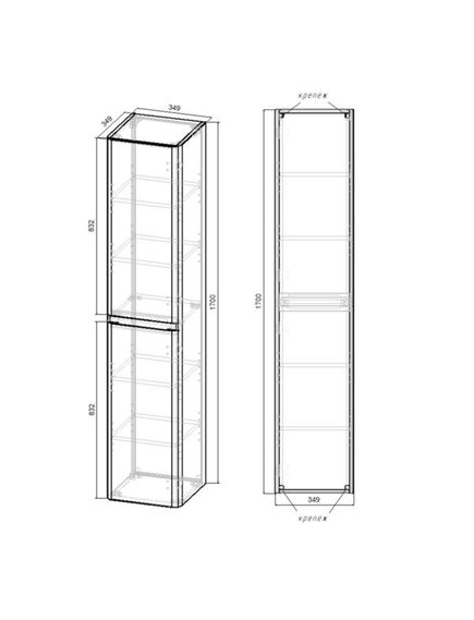 Купить Шкаф Vico VSC-2V170BT подвесной, 1700*350*350, Beton, , шт (vsc-2v170bt) по цене 18940 руб., в Санкт-Петебруге в интернет магазине 100-Систем, а также дургие товары Vincea из раздела Пеналы и Пеналы, комоды, шкафы