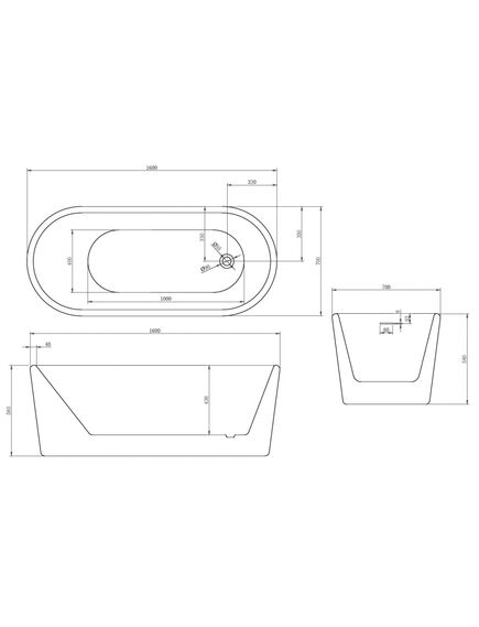 Купить Акриловая ванна ABBER AB9272-1.6 (ab9272-1.6) по цене 83160 руб., в Санкт-Петебруге в интернет магазине 100-Систем, а также дургие товары ABBER из раздела Акриловые ванны и Ванны