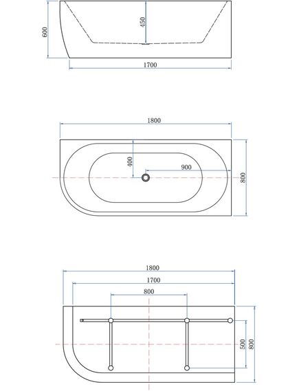 Купить Акриловая ванна Aquanet Family Elegant B 180x80 3806N Matt Finish (панель Black matte) (3806-n-mw-mb) по цене 131360 руб., в Санкт-Петебруге в интернет магазине 100-Систем, а также дургие товары AQUANET из раздела Акриловые ванны и Ванны