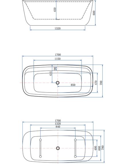 Купить Акриловая ванна Aquanet Family Fine 170x78 95778 Matt Finish (95778-mw) по цене 119200 руб., в Санкт-Петебруге в интернет магазине 100-Систем, а также дургие товары AQUANET из раздела Акриловые ванны и Ванны