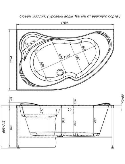 Купить Фронтальная панель Aquanet Capri 170 L (155531) по цене 8337 руб., в Санкт-Петебруге в интернет магазине 100-Систем, а также дургие товары AQUANET из раздела Панель фронтальная (передняя) и Комплектующие для ванн