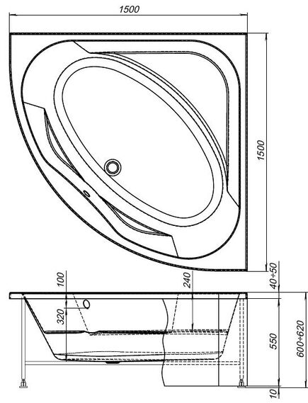 Купить Каркас сварной для акриловой ванны Aquanet Vista 150x150 (254382) по цене 4001 руб., в Санкт-Петебруге в интернет магазине 100-Систем, а также дургие товары AQUANET из раздела Каркасы и Комплектующие для ванн