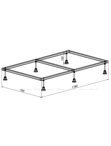 Купить 0.3 Каркас для литьевого поддона 1200х800, монтаж.размер 1180х700мм, сталь (267177) по цене 6080 руб., в Санкт-Петебруге в интернет магазине 100-Систем, а также дургие товары AQUANET из раздела Экраны и каркасы для поддонов и Душевые поддоны