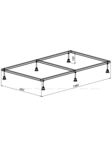 Купить 0.6 Каркас для литьевого поддона 1400х900, монтаж.размер 1380х800мм, сталь (267180) по цене 7656 руб., в Санкт-Петебруге в интернет магазине 100-Систем, а также дургие товары AQUANET из раздела Экраны и каркасы для поддонов и Душевые поддоны